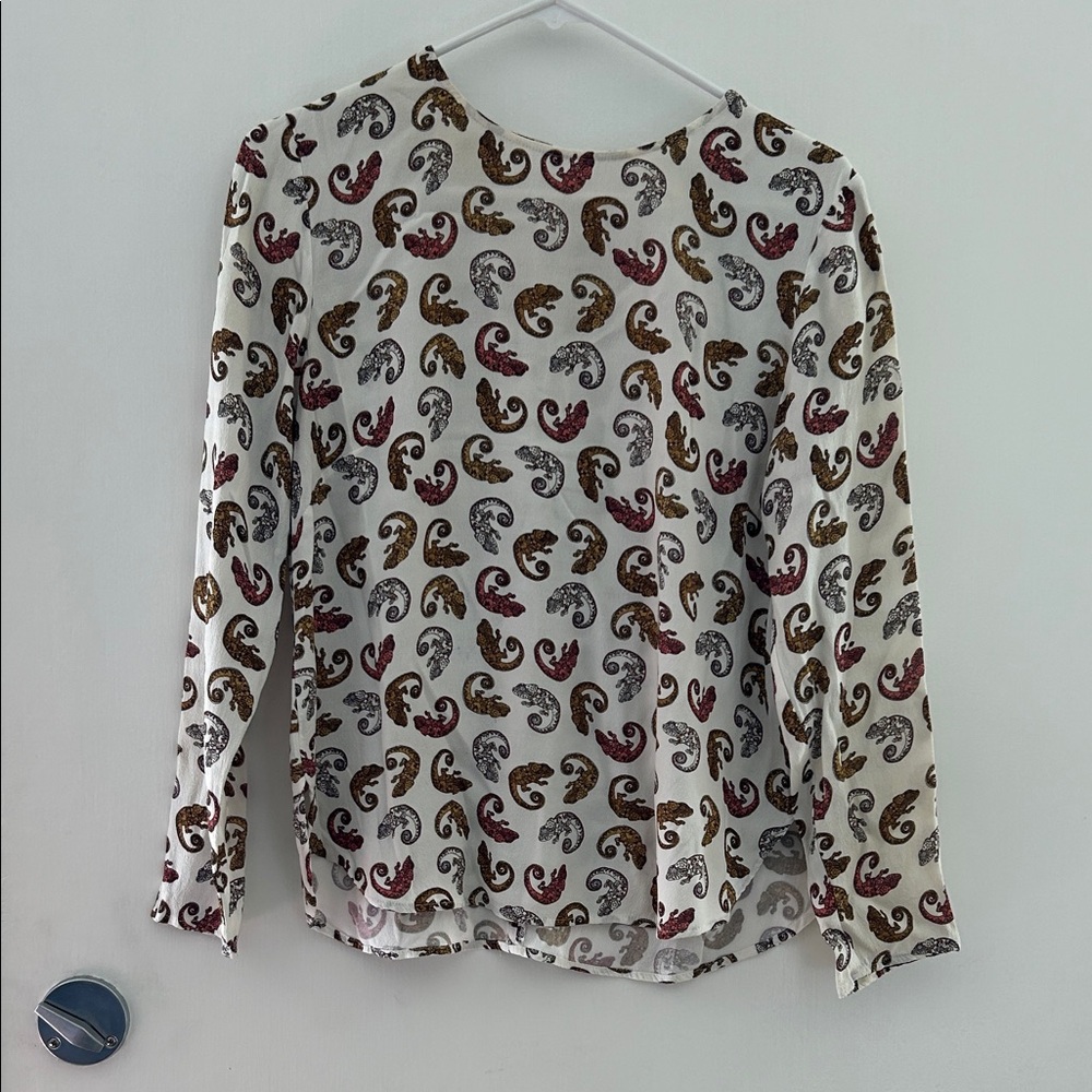 H&M Multicolor Paisley Blouse - White, Red, Brown